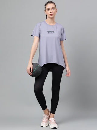 MKH Women Lavender Lightweight Activewear T-Shirt for Fitness Use