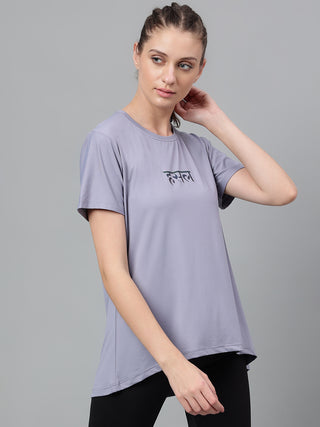 MKH Women Lavender Lightweight Activewear T-Shirt for Fitness Use