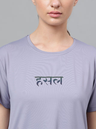 MKH Women Lavender Lightweight Activewear T-Shirt for Fitness Use