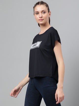 MKH Women Black ActiveRush Fitness Training Top