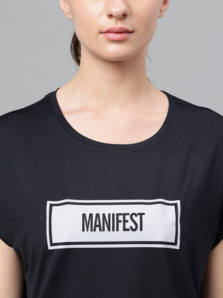 MKH Women Black ActiveRush Fitness Training Top