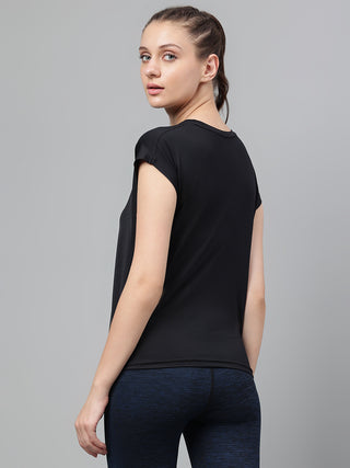 MKH Women Black CoolFlow Daily Activity T Shirt