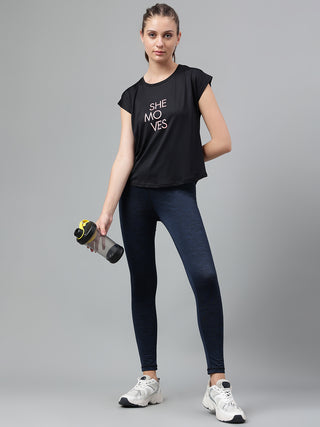 MKH Women Black CoolFlow Daily Activity T Shirt