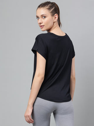 MKH Women Black AirDynamic Outdoor Running T Shirt
