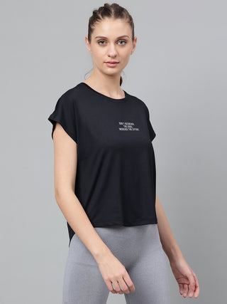 MKH Women Black AirDynamic Outdoor Running T Shirt