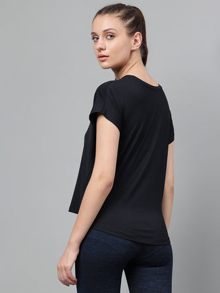 MKH Women Black FlexTrail Sports Activity Top