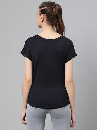 MKH Women Black MoveTrack Sports Workout Top