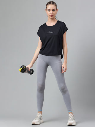 MKH Women Black MoveTrack Sports Workout Top