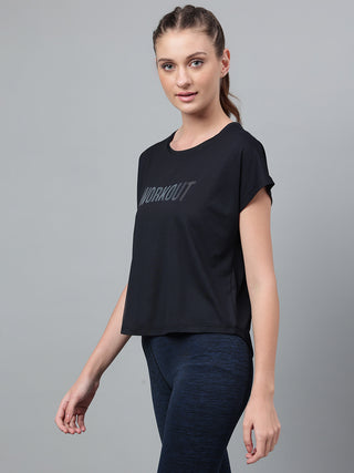 MKH Women Black DynamicWear Fitness Running Top