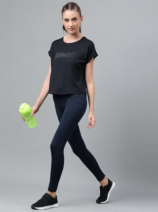 MKH Women Black DynamicWear Fitness Running Top