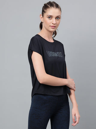 MKH Women Black DynamicWear Fitness Running Top