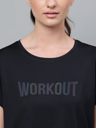 MKH Women Black DynamicWear Fitness Running Top