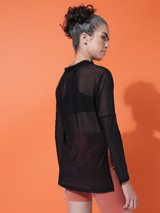 MKH Mesh Fashion Workout Top – Black