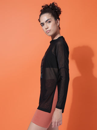 MKH Mesh Fashion Workout Top – Black