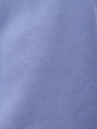 MKH Slate Blue Women Minimal Oversized Cotton Fleece Sweatshirt