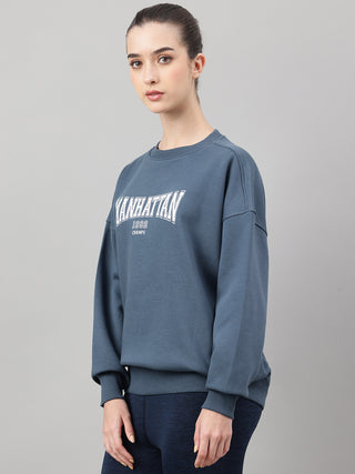 MKH Teal Blue Women CloudSoft Cotton Fleece Sweatshirt