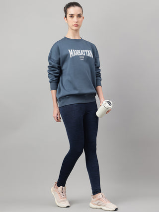 MKH Teal Blue Women CloudSoft Cotton Fleece Sweatshirt