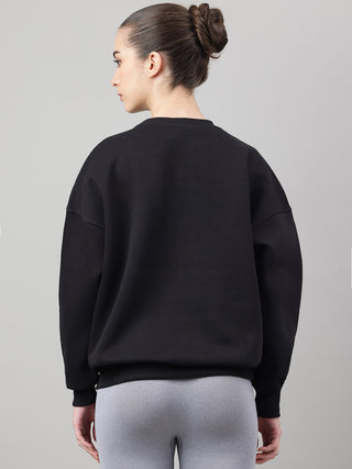 MKH Black Women All-Day Comfort Cotton Fleece Sweatshirt