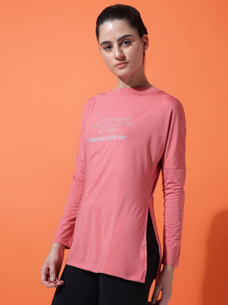 MKH Women Pink Quick Dry Sports T-Shirt