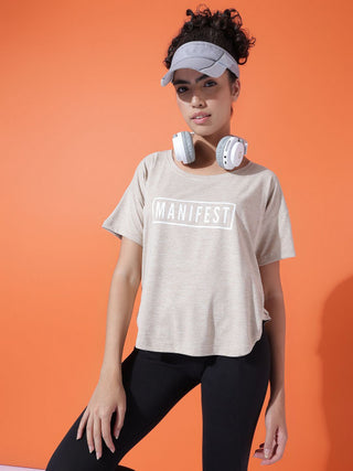 MKH Women Grey Lightweight Training Top for Fitness Routine