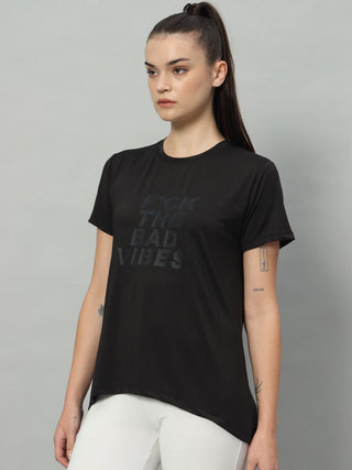 MKH Women Black Active Training Wear T-Shirt for Running