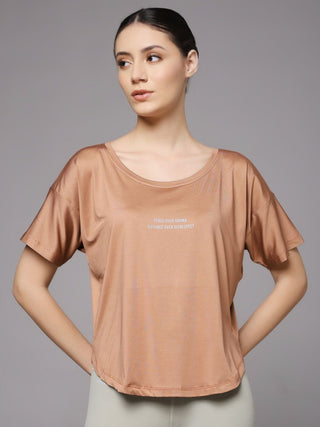 MKH Women Brown Everyday Contemporary Printed T-Shirt