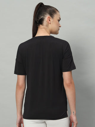 MKH Women Black Breathable Training Wear T-Shirt for Running