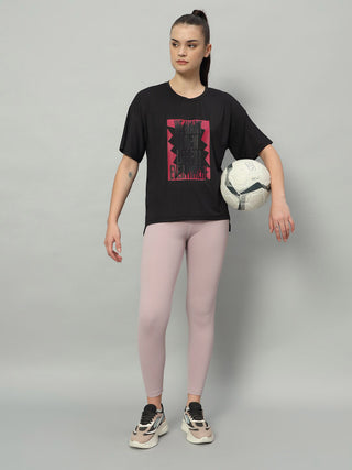 MKH Women Black Lightweight Running Wear T-Shirt for Fitness