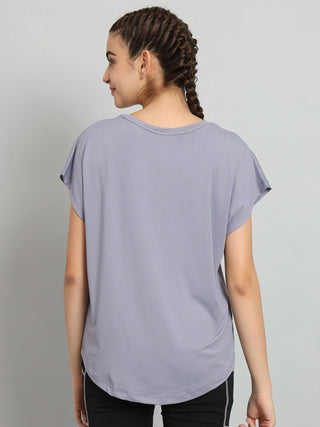 MKH Women Lavender Performance Activewear T-Shirt
