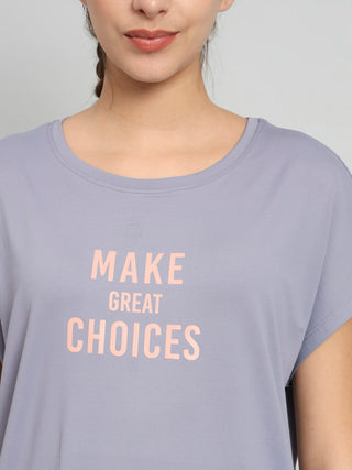 MKH Women Lavender Athletic Fit Sports T-Shirt
