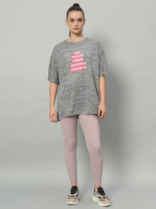 MKH Women Grey Breathable Active T-Shirt for Gym and Outdoor Activity