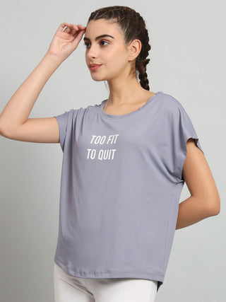 MKH Women Lavender Stretchable Gym Wear T-Shirt