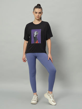MKH Women Black Lightweight Training T-Shirt for Gym and Outdoor Wear