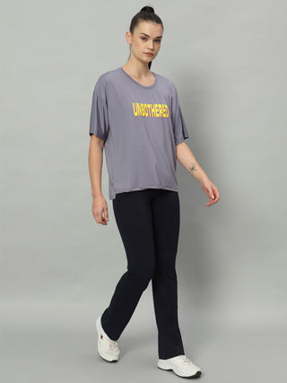 MKH Women Grey Lightweight Fitness T-Shirt for Gym and Running