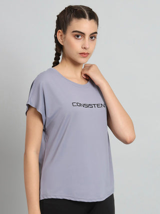 MKH Women Lavender Quick Dry Fitness T-Shirt