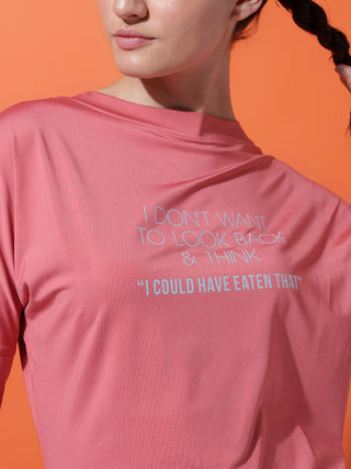 MKH Women Pink Quick Dry Sports T-Shirt