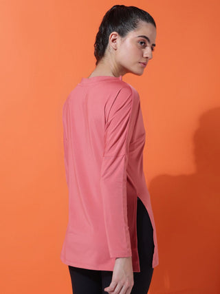 MKH Women Pink Quick Dry Sports T-Shirt