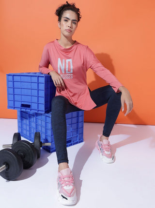 MKH Women Pink Athletic Fit Full Sleeve T-Shirt