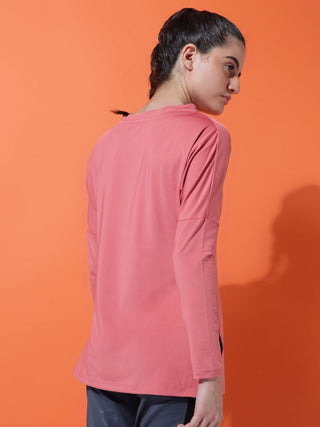 MKH Women Pink Performance Full Sleeve T-Shirt