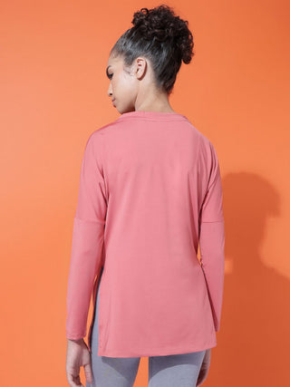 MKH Women Pink Active Dri-Fit Full Sleeve T-Shirt