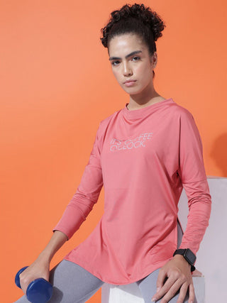 MKH Women Pink Active Dri-Fit Full Sleeve T-Shirt