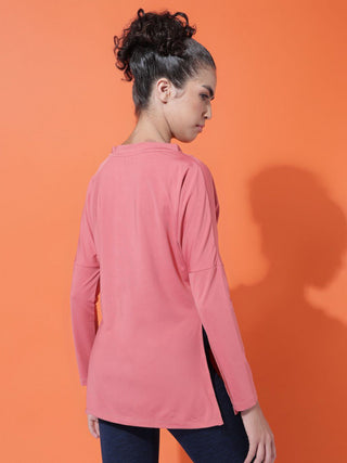MKH Women Pink Athletic Fit Full Sleeve T-Shirt