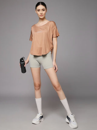 MKH Women Brown Everyday Contemporary Printed T-Shirt
